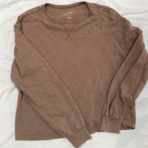 Universal thread long sleeve light brown tshirt